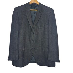Hart‎ Schaffner & Marx Wool Blanket Weave Gray Tweed Sport Coat Mens 44R VTG